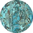 thumbnail image 1 of Ahgly Company Indoor Round Animal Light Blue Traditional Area Rugs, 8' Round, 1 of 4