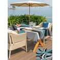 thumbnail image 4 of Outdoor Tablecloth with Umbrella Hole and Zipper, Turquoise Geometric Rectangle Table Cloth 60x102 Inch Waterproof Tablecloth, Grey Classic Abstract Lines Striped Picnic Table Cover for Patio Camping, 4 of 7
