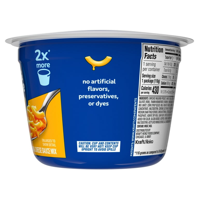 Kraft Single Portion Original Mac & Cheese, Easy Microwavable Big