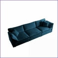 thumbnail image 3 of Modern Oversized L-Shaped Modular Sectional Sofa with Reversible Ottoman – Blue Chenille for Living Room Comfort, 3 of 17