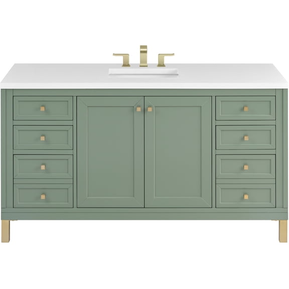 James Martin Vanities 503-V60S-SC-3WZ Chicago 60" Free Standing Single Basin Vanity Set -