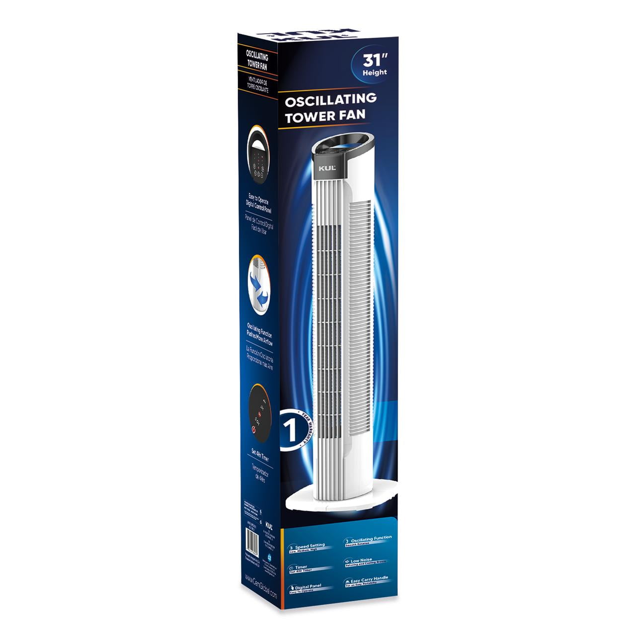 Kul New Tower Fan 33" with Remote Control