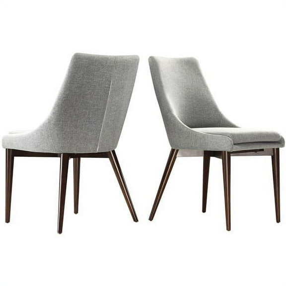 Chelsea Lane Baxter Linen Dining Chair, Set of 2, Light Gray