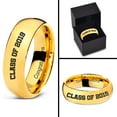 thumbnail image 4 of Tungsten Congrats Grad Class Of 2019 Engraved Band Ring 7mm Men Women Comfort Fit 18k Yellow Gold Dome Polished, 4 of 4