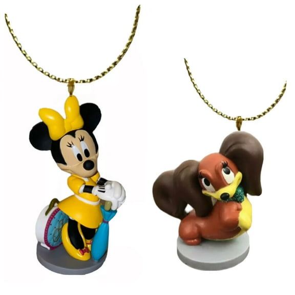 Happy Helper Fifi Puppy & Yellow Railroad Minnie Ornament Charm Figure Figurine New