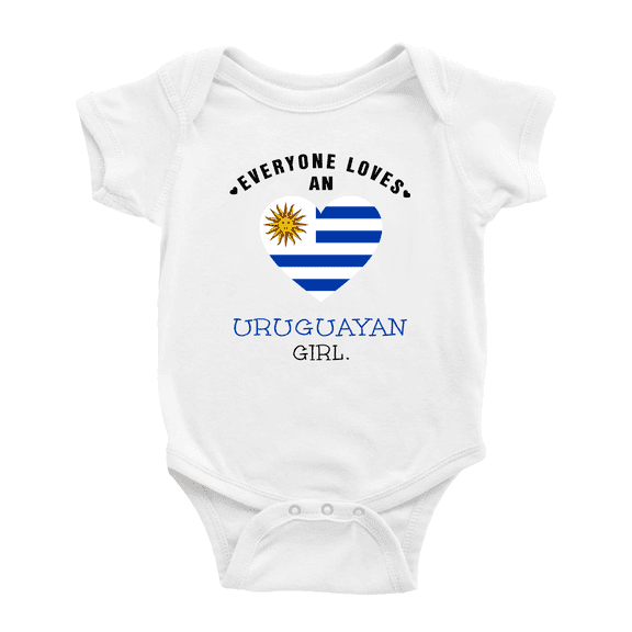 Everyone Loves an Uruguayan Girl Cute Baby Bodysuit (White, 0-3 Months)