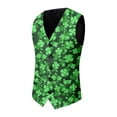 thumbnail image 6 of St Patrick's Day Print Three Piece Formal Suit Jacket Vest Trousers Shamrock Design Blazer Pants Tie Green Irish St. Paddys Holiday Party, 6 of 7