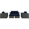 thumbnail image 4 of Modway Sojourn 5 Piece Outdoor Patio Sunbrella? Sectional Set in Canvas Navy, 4 of 6