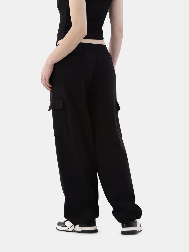 No Boundaries Soft Fleece Cargo Jogger Sweatpants