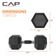 thumbnail image 4 of Par de mancuernas hexagonales CAP de 40 lb con recubrimiento de goma y agarre cómodo, 4 of 6