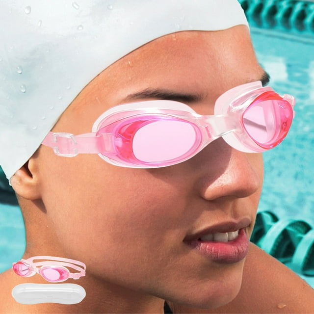 Lunettes de Natation pour Hommes et Femmes - Lunettes de Piscine et de Plongée Confortables à Vision Claire avec Sangle en Silicone Ajustable, 5 Options de Couleur