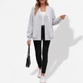 thumbnail image 3 of SUNBS V‑Neck Button Sweatshirts Cardigan for Women Fall Jacket Oversized Casual Clothes with Pockets, 3 of 9