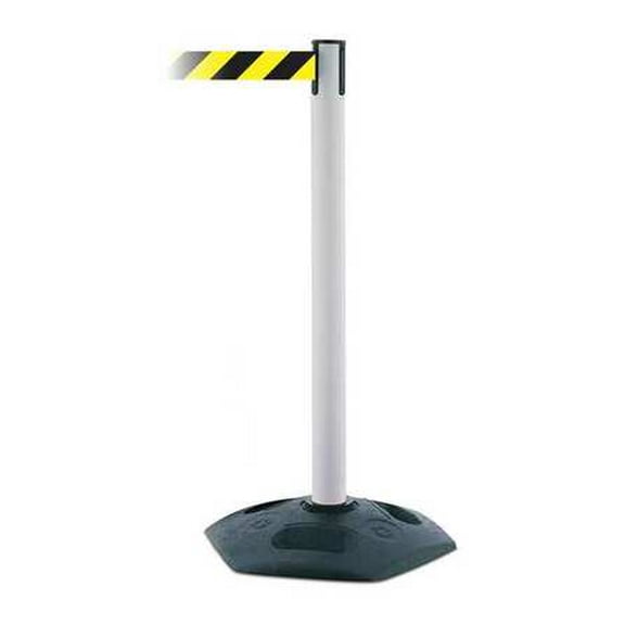 TENSABARRIER 886-32-STD-NO-D4X-C Barrier Post with Belt,PVC,White
