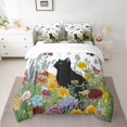 thumbnail image 2 of Homewish Lovely Black Kitten 7-Piece Bedding Comforter Set,Retro Rustic Flower King Bedding Sets,Country Butterfly Bed Sheets For Girls Boys,Luxury Bedroom Decor Reversible, 2 of 8