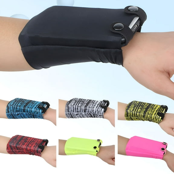 TELOLY Multifunctional Wrist Wallet Breathable Large Capacity Pocket Design Running Jogging Workout Wristband Sweatband Storage Bag