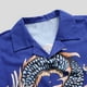 thumbnail image 3 of Qarigey Hombres Mujeres Camisa de playa hawaiana Casual Abotonado Manga corta Dragón simple Transpirable Estilo étnico Camiseta diaria Camisetas Azul METRO, 3 of 6