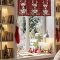 thumbnail image 4 of Christmas Elk Valances for Windows, Xmas Deer with Floral Snow Red Buffalo Plaid Rod Pocket Valance Short Window Treatments Curtains for Kitchen Bathroom Bedroom Decor, 42 x 18 In, 4 of 9