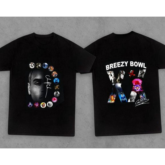 Unisex Breezy Bowl XX Tour 2025 Chris. Brown Two Sides Graphic T-Shirt, Sizes S-5XL, Tbun