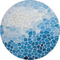 thumbnail image 2 of Addison Rugs Mayfield Premium Machine Washable Transitional Geometric Blue Round Rug, 8' x 8', 2 of 6