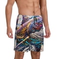 thumbnail image 2 of Pofeuu Psychedelic Shark Artwork Print Men's Soft Woven Elastic Waistband Sleep Pajama Short-4X-Large, 2 of 6