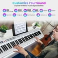 thumbnail image 6 of Costway 88 Key Folding Piano Keyboard with Wireless MIDI Dual Speakers 1000 Timbres White, 6 of 11