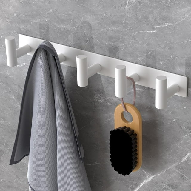 Coat Rack Wall Mount with L Shaped Coat Hooks Wall Hooks Heavy Duty Stainless Steel Towel Hooks Wall Coat Hanger Robe Hooks for Bathroom Kitchen Entryway ( Hooks PC)