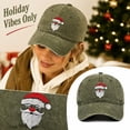 thumbnail image 3 of WULMLEO Unisex Vintage Christmas Baseball Hats Santa Pattern Embroidery Multi Sun Hats Army Green One Size, 3 of 6