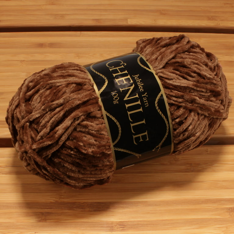 Chenille Yarn - Worsted Weight Yarn - 100g/skein - Shades of Brown - 4  Skeins