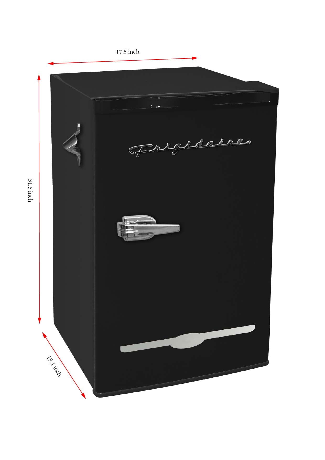 Frigidaire 3.2 Cu. ft. Retro Compact Refrigerator with Side Bottle Opener EFR376, Black