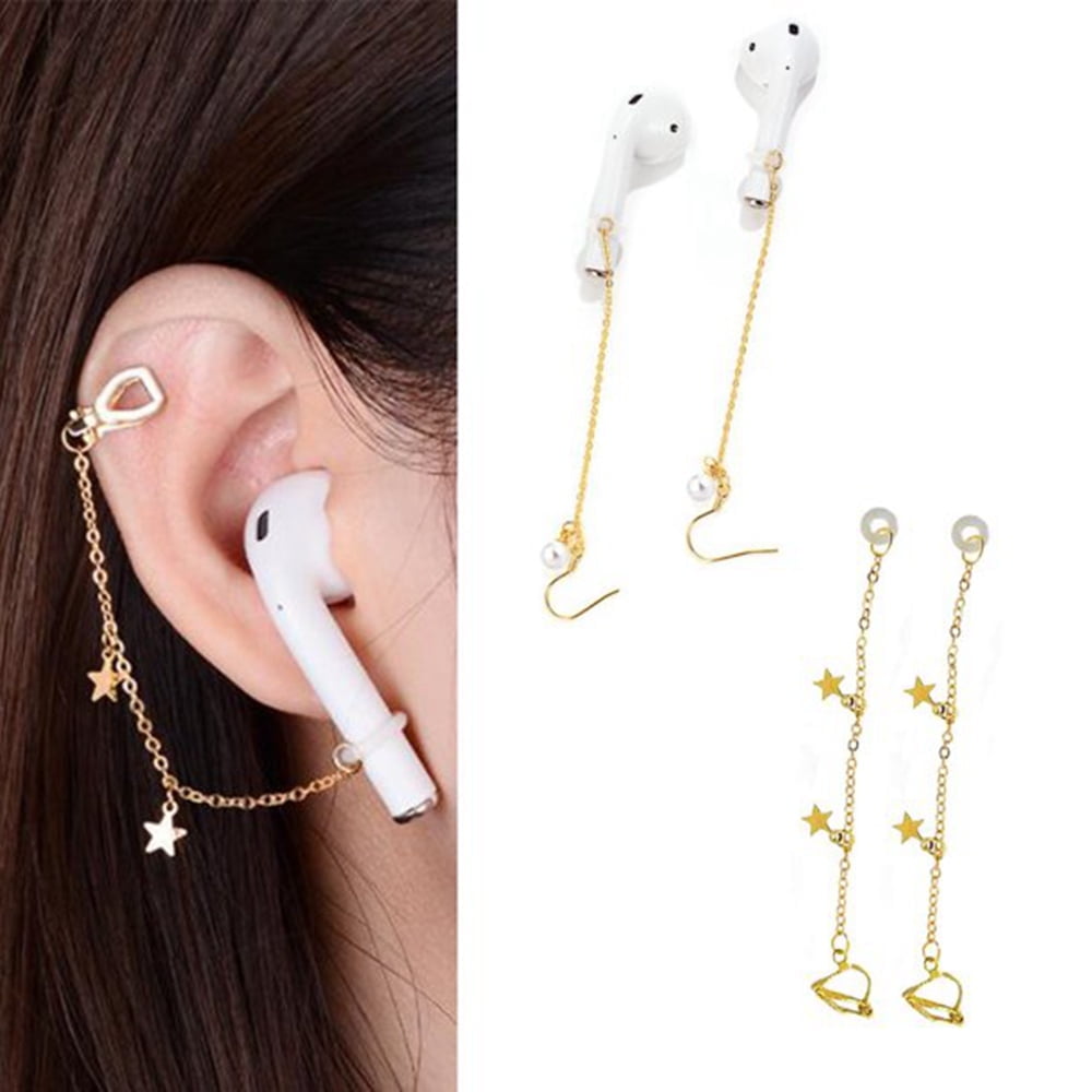 LNKOO Anti-Lost Earphone Strap Wireless Earphone Holder Gold Hoop Earrings