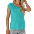 thumbnail image 4 of Ahdbta Women's Cap Sleeve Tank Tops V-Neck T Shirts Loose Fit Basic Summer Casual Tee Tops, 4 of 8