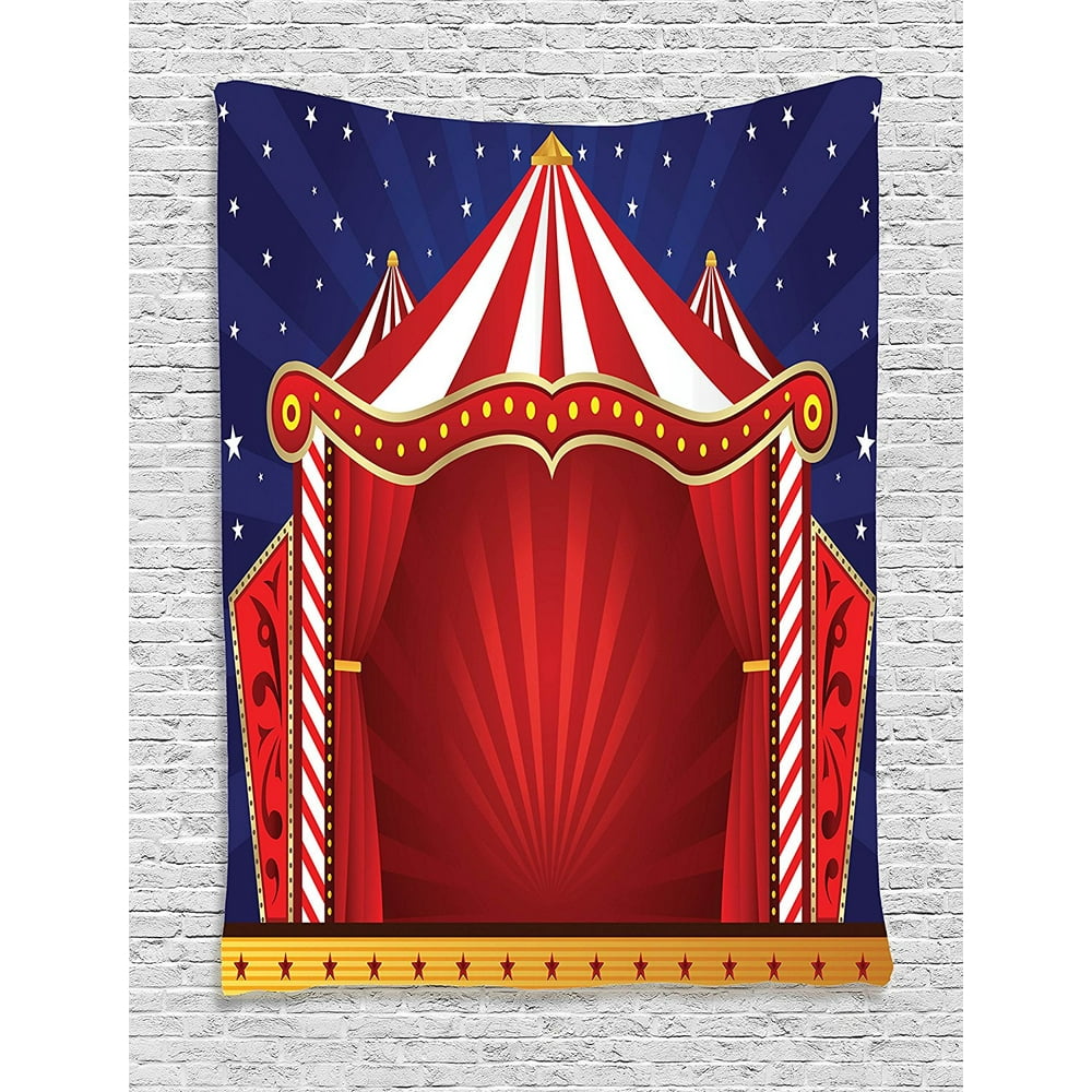 Kids Tapestry Circus Decor by , Tent Stage Backdrop Print Performing