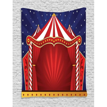 Kids Tapestry Circus Decor By Tent Stage Backdrop Print Performing Activity Playroom Decorations Theater Themed Wall Hanging Art For Bedroom Living