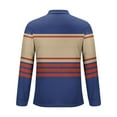 thumbnail image 4 of Fnnxeal Mens Polo Shirts Collared Fall Winter Zipper Casual Striped Long Sleeve Dark Blue Polo Shirts for Men Size 3XL, 4 of 5