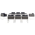 thumbnail image 4 of Modway Stance 9 Piece Outdoor Patio Aluminum Dining Set in White Navy, 4 of 10