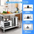 thumbnail image 5 of Stainless Steel Work Table with 2 Adjustable Undershelf, 30" x 48" Stainless Steel Prep Table, Commercial Work Table, Kitchen Work Table for Restaurant Kitchen, 5 of 12