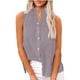 thumbnail image 5 of Vestidos Casuales Para Mujer, Blusas De Mujer De Moda Camiseta informal de verano para mujer, sin mangas, lisa, con cuello vuelto, 5 of 7
