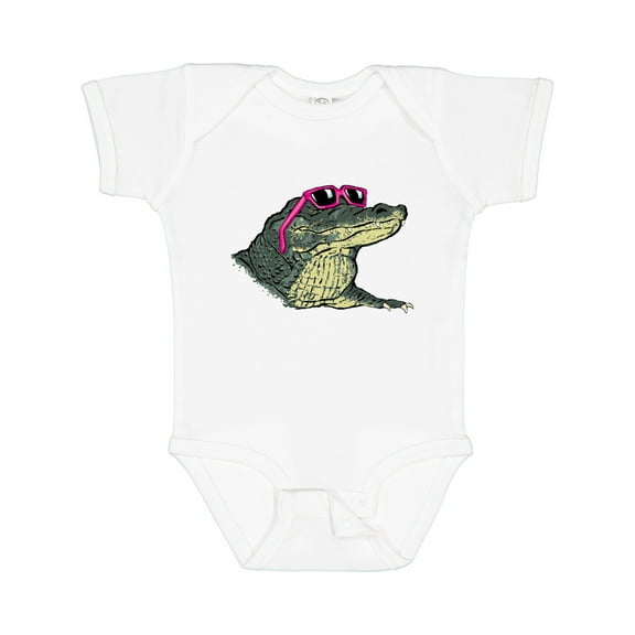 Inktastic Sunny Gator in Pink Sunglasses Boys or Girls Baby Bodysuit