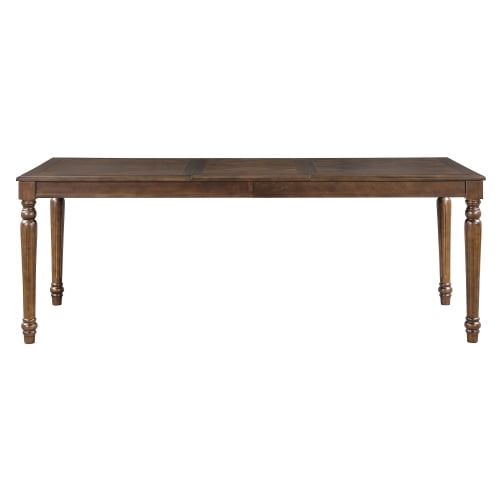 78.7" Traditional Rectangular Dining Table with Framed Wood Top & Turned Rubberwood Legs, Walnut