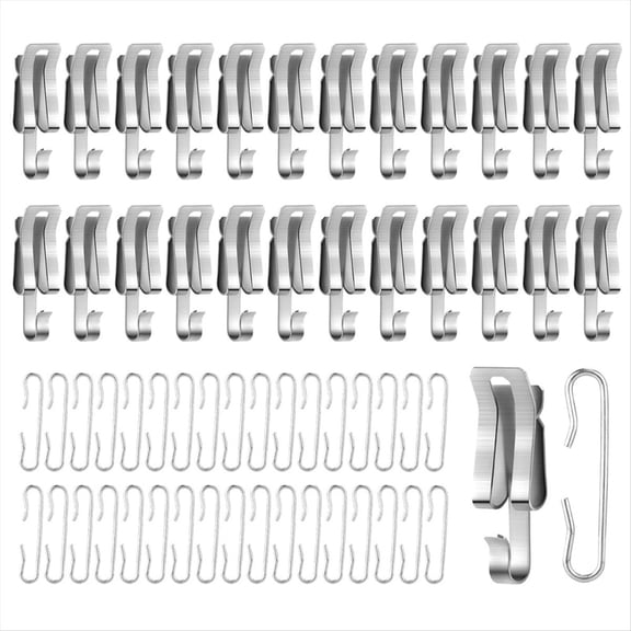 Rollbacks & More 50Pcs Heat Cable Roof Clips and Spacers, Metal De Icing Hooks Spacers Set Outdoor Gutter Tape