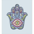 thumbnail image 3 of Ambesonne Evil Eye Duvet Cover Sets, Doodle Colorful Hamsa, 2-Queen, Pale Blue Pink Green, 3 of 3