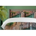 thumbnail image 3 of Ambesonne Venice Duvet Cover Sets, Scenic Canal Buildings, 2-King, Jade Green Dark Coral, 3 of 6