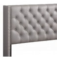thumbnail image 3 of Queen Size upholstered bed frame with light grey polyester fabric, easy assembly, no box spring needed for master bedroom., 3 of 6