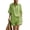 Green, variant on Cotton Linen Set for Women Button Short Sleeve Shirt And Wide Leg Shorts 2 Piece Outfit Summer Casual Beach Lounge Sets