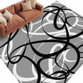 thumbnail image 2 of Rectangle Rug 6x9ft Area Rug,Abstraction Distortion Lines Art Area Rugs for Living Room Bedroom,Black White Gray Floor Mat Non-Slip Non-Shedding Carpet Indoor Accent Rugs, 2 of 9