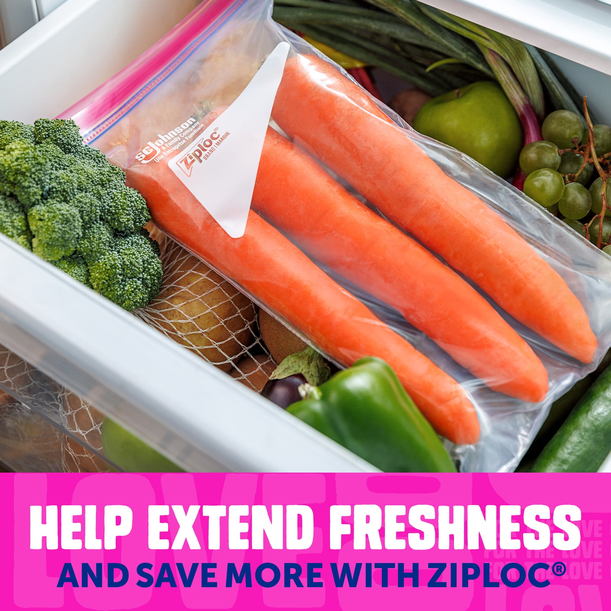 Ziploc® Brand Tall Storage Bags, Seal Top Closure, 10 Count