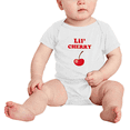 thumbnail image 2 of Cute Baby Bodysuit Lil' Cherry Fruit Funny Boy & Gril Baby Jumpsuit Newborn Clothes Outfits (White, 18-24 Months), 2 of 5