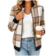 thumbnail image 7 of QIYAGBSA Plaid Bomber Jackets for Women Full Zip Baseball Collar Short Long Sleeve with Side Pockets Warm Winter Casual Fall Outerwear, 7 of 7
