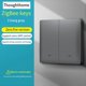 thumbnail image 4 of Tuya Zigbee Smart Switch Interruptor de Control Inteligente por Voz Zero Fire Line 2 Interruptor Gris, 4 of 5