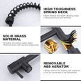 thumbnail image 5 of Brass Kitchen Faucet with Pull Down Sprayer, WOWOW High Arc Commercial Spring Kitchen Faucet for Sinks 1 or 3 Hole, Single Handle Matte Black Kitchen Sink Faucet with Deck Plate, 5 of 6